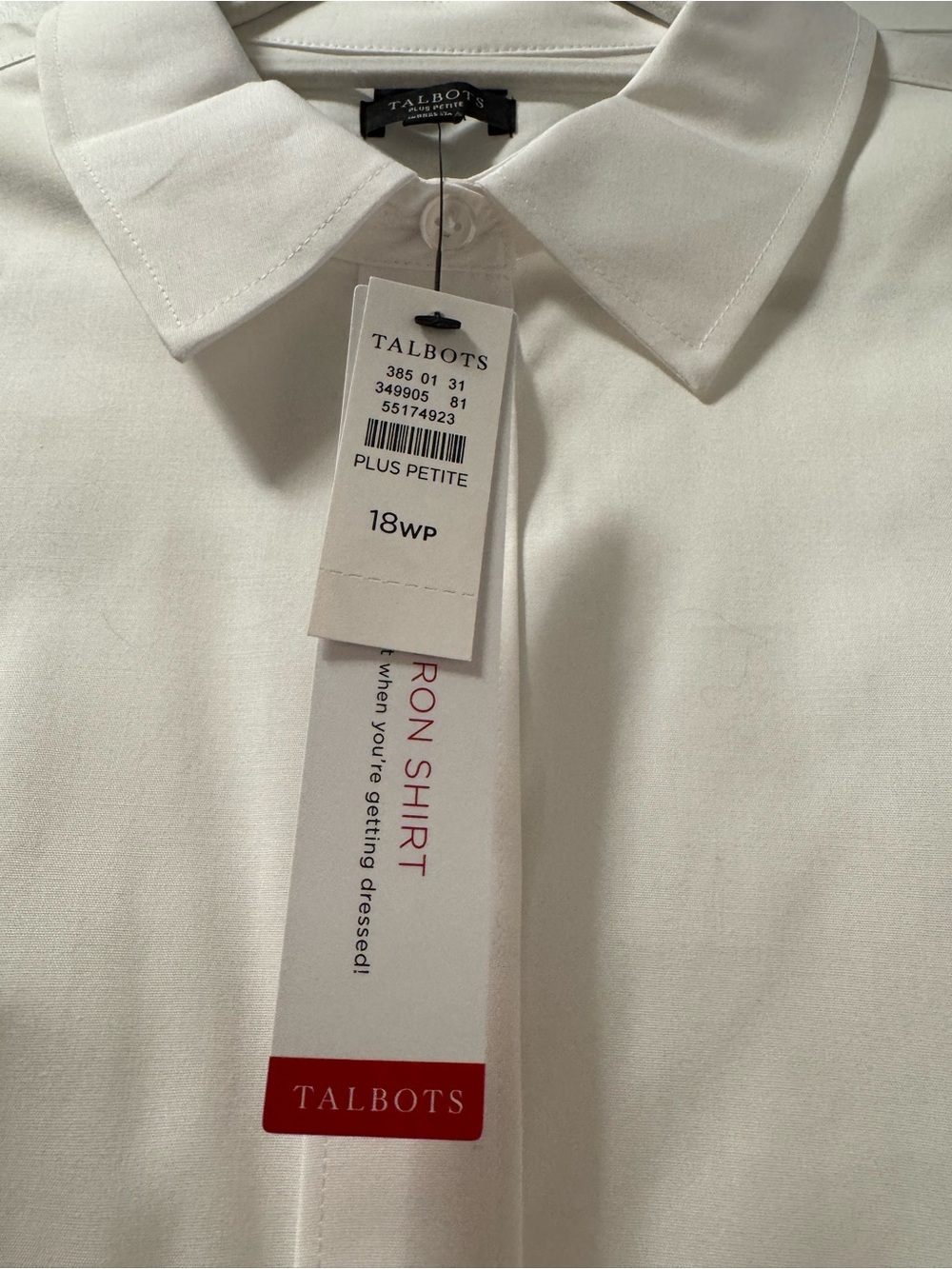 Talbots White Petite Plus Dress Shirt